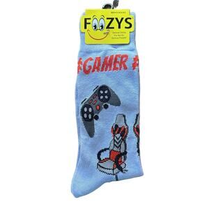NWT Foozys Blue Gamer Crew Socks Mens One Size